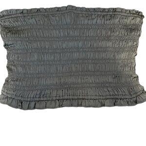 NWOT smocked strapless cropped bandeau satin like material.